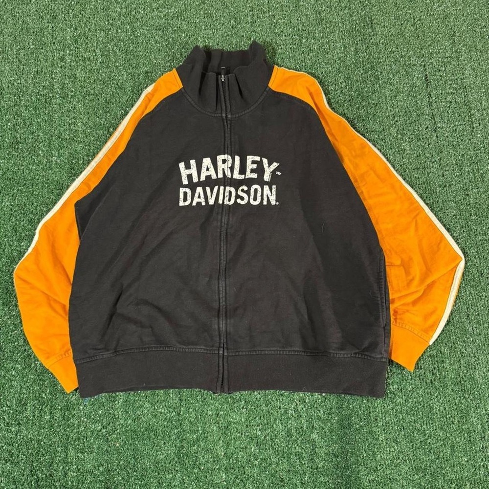 Vintage Harley-Davidson Twin Cities Black Orange Zip-Up Jacket 2009 Mens S/M